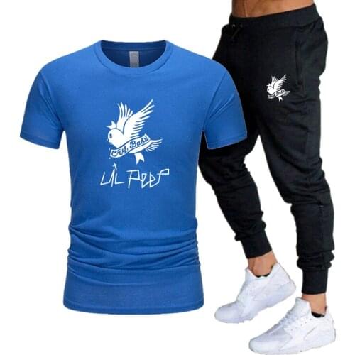 Love Lil.Peep Cry Baby Anime Oversized Cotton T-shirt Summer Pant Custom Streetwear Short Sleeve Sports Hip-Hop Set