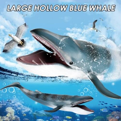 Simulation Ocean Life Animals Model Action Figure Movable Jaw Blue Whale Collection Cognition Educational Toys For Children Gift