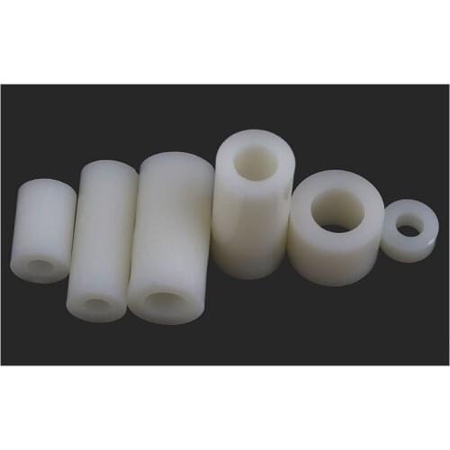 Insulation Column Plastic Post Straight Through Column Nylon Sleeve ABS Gasket Round Hole Pillar Interval Column M3M4M5 100Pcs