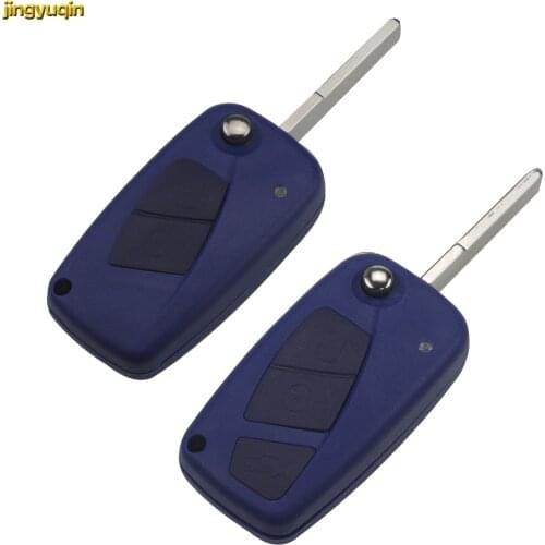 Jingyuqin Remote Flip Car Key Case Key Shell Cover Fob for FIAT Punto Ducato Stilo Panda Idea Doblo Bravo Iveco 2/3 Buttons Key