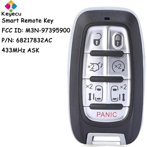 KEYECU Proximity Smart Remote Control Key With 7 Buttons ASK 433MHz - FOB for Chyrsler Pacifica 2017 2018 2019 2020 M3N-97395900