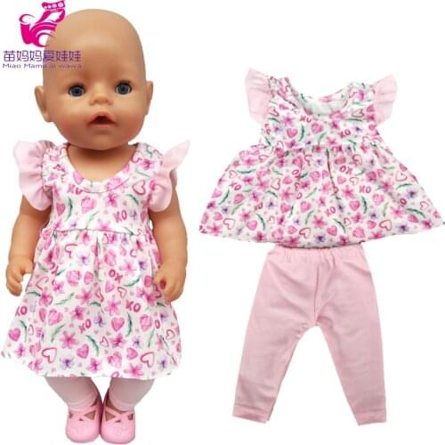 43cm New Born Baby Doll Clothes Rompers for 17 Inch Baby Bona Doll Pants Hat Toy Wear