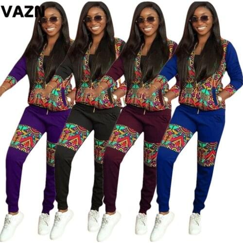 VAZN 2021 Chinese Style Special Design Fashion Elegant Sexy High Street Set Top Pant Matching Sets Sexy Club Birthday Outfits