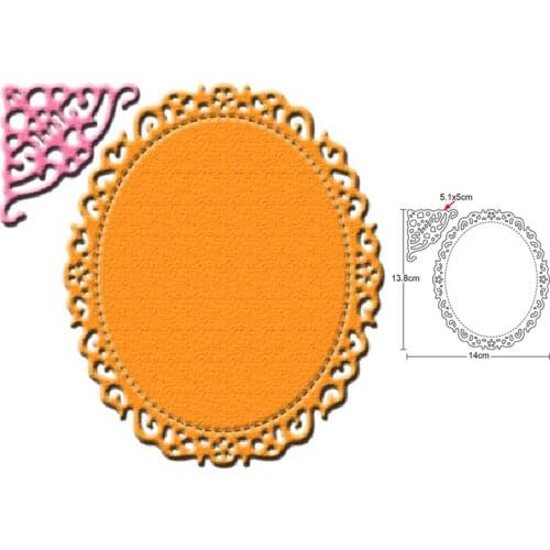 Craft dies Lace Corner Oval Frame metal cutting dies Stencil Dies DIY dies Scrapbooking Decorative Embossing die cut Card Making