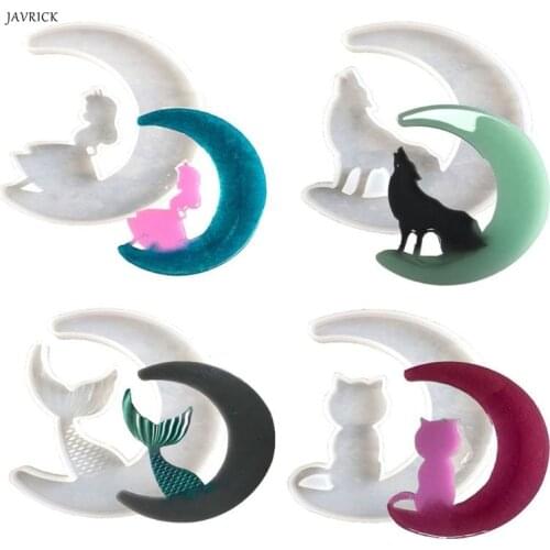 Crystal Epoxy Resin Mold Moon Pendants Casting Silicone Mould Handmade DIY Crafts Making Tool