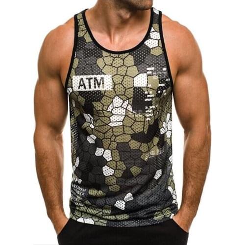 HOT 2021 Summer Men\s leisure vest Camouflage Plaid vest Fitness Muscle bodybuilding men\s fitness Tank Tops