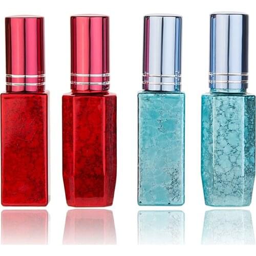 MUB High grade Square 7ml/10ml UV Crack Mini Travel Refillable Spray Bottle UV Glass Roller Ball for Essential Oil Empty Bottles