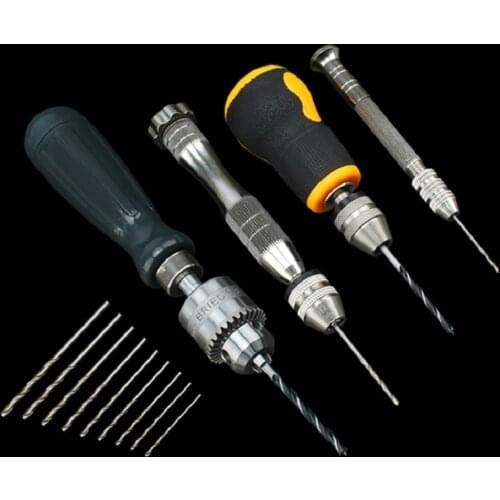 Diy Woodworking Tools Set Wood Cutters Hand Drill Bit Hole Punch Carpentry Jig Engraving Heads Mini Pocket Chuck
