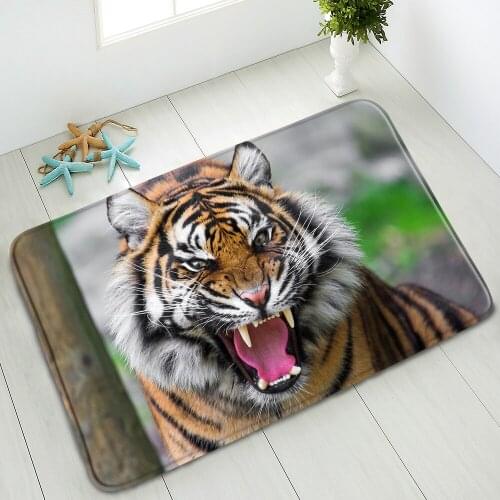 Animals Non-Slip Bathroom Mat Horse Tiger Deer Bedroom Kitchen Doormat Rug Absorbent Carpet Indoor Floor Mat Washable Foot Pads