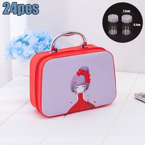 New 5D Diamond Painting Accessories Cross Stitch Tool Box Container 24 Bottle PU Storage Bag Embroidery Mosaic Rhinestones Tools