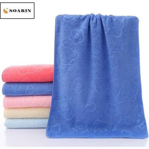 SOARIN Solid Printed Polyester Face Towel Absorvente Bathroom Quick Dry Hand Towels Toallas De Mano Drap De Plage For Adults