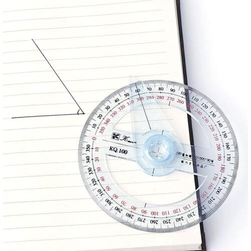 Plastic 360 Degree Protractor Ruler Angle Finder Swing Arm School Office T5UC