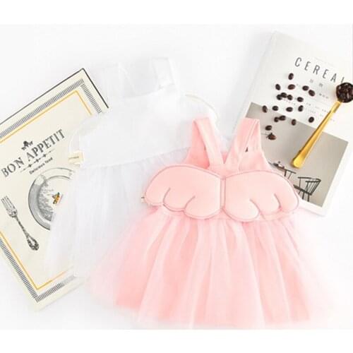 Princess Dress Wing Girls Wedding Dress Sleeveless Summer Dress Cosplay Angel Swan Lace Mesh Dress Kids Children Birthday Party