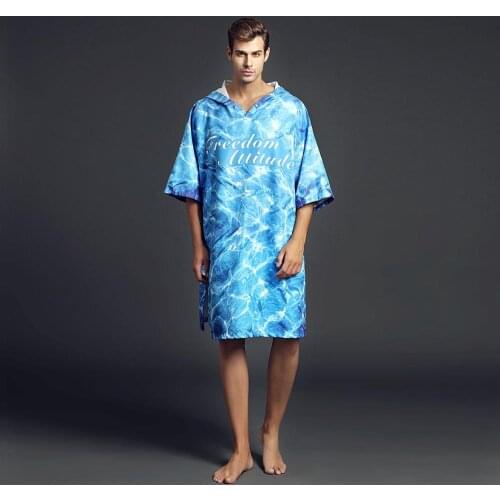 Hiturbo microfiber beach poncho towel water enviroment robe water absorbent quick dry for swimming diving