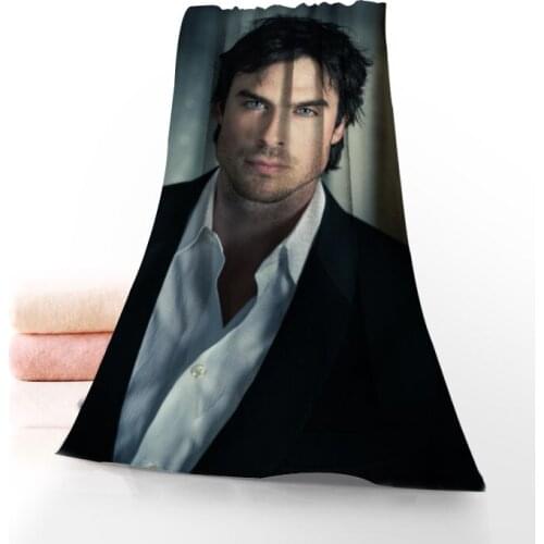 Custom Ian Somerhalder Towel Printed Cotton Face/Bath Towels Microfiber Fabric For Kids Men Women Shower Towels 70X140cm