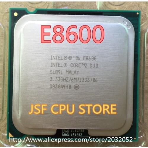 Intel CPU Core2 DUO E8600 CPU/ 3.33GHz/ LGA775 /775pin/6MB L2 Cache/ Dual-CORE/65W can work 100