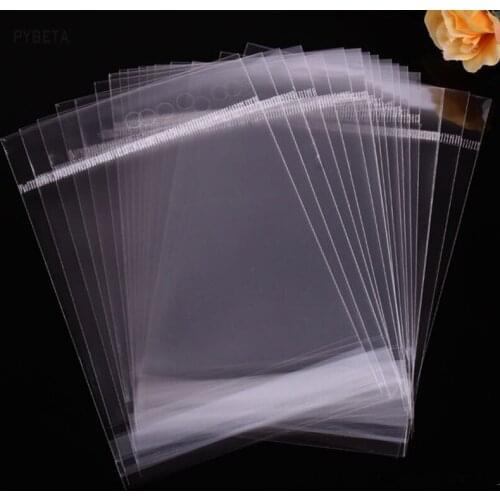 200pcs/lot- Clear Self-adhesive bag OPP Poly Cello bags Hang Top Jewelry Bracelet Phone Case Packaging bag (11cm-12cm)