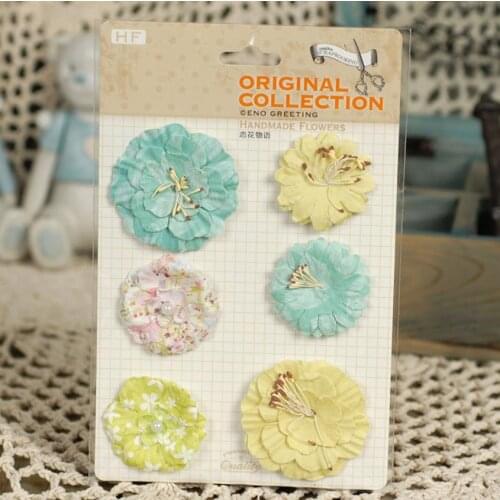 Different type diy mini paper flowers artificial flower for scrapbooking card Embellishments decoration