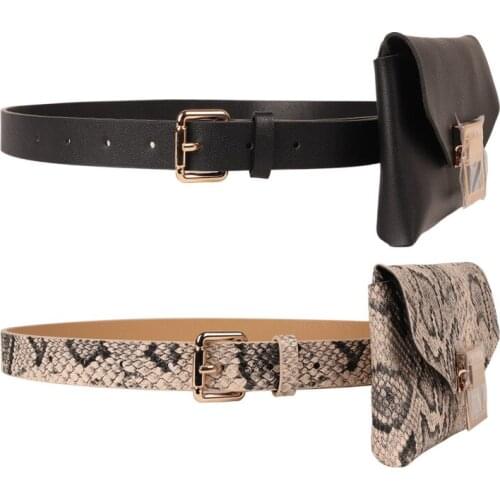 Women PU belt decorated jeans with skirt trend detachable mobile phone belt bag belt trousers simple and versatile Punk belt