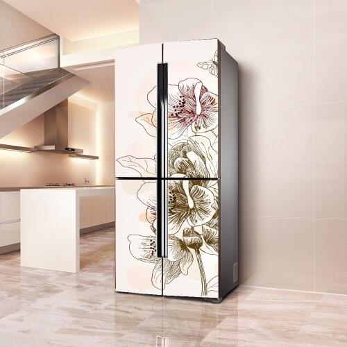 Self Adhesive 3D Wallpaper for Refrigerator Vinyl Wardrobe Sticker Kitchen Fridge Decoration Decal Home Decor Mural Wall Poster