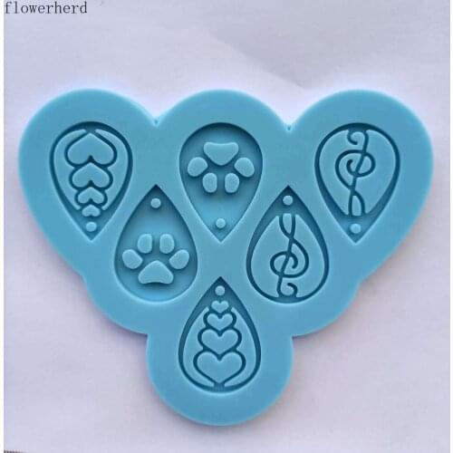 DIY Three Kinds Earrings Silicone Mold Resin Molds Keychain Mold Cake Decoration Accessories Fondant Molds Chocolate Mold