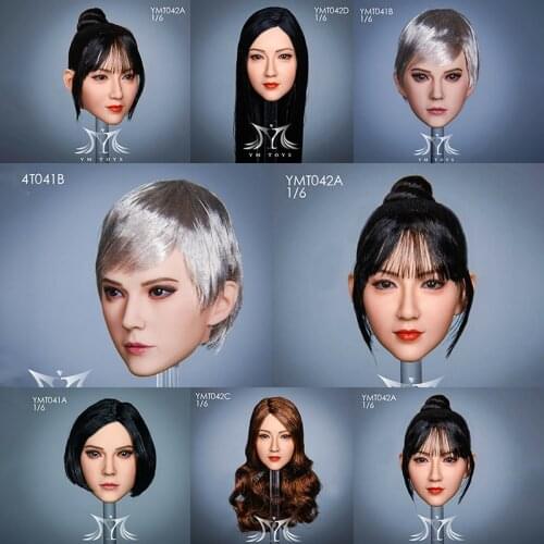 YMT040-42 1/6 Female Head Sculpt Fit 12" Inch Women Action Figure Body In Stock