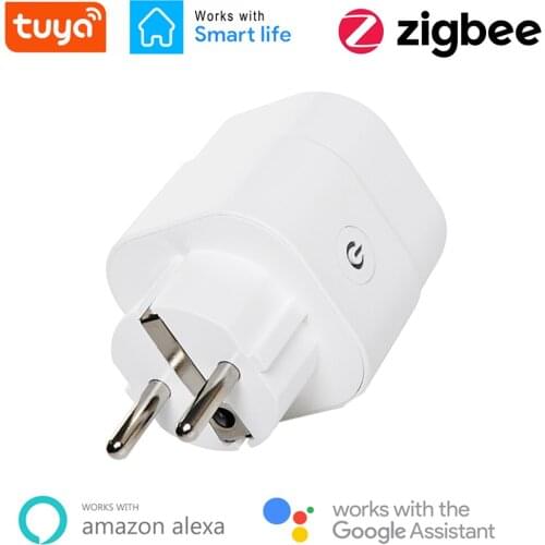 ZigBee Smart Plug EU 16A Adapter Power Monitor Timer Socket Remote Control Tuya Wireless Outlet for Alexa Google Home Assistant