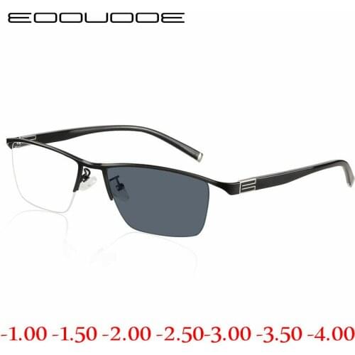 Myopia Sunglasses Photochromic Finished Men Women Myopia Eyeglasses Frame with color lens Sun glasses Myopia Eyewear -1.0 -1.5
