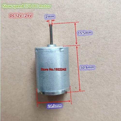 Brand new 24.3*30.8mm 12V 2400rpm 24V 4850rpm slow speed metal brush 370 DC motor