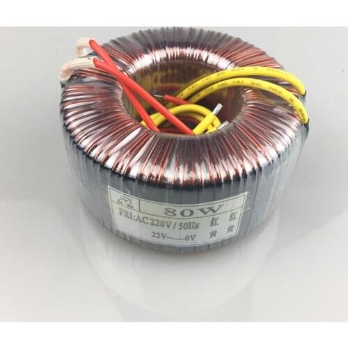 KYYSLB 80W Toroidal Transformer 220V6V9V12V15V18V21V24V28V Pure Copper Voltage Can Be Customized Transformer