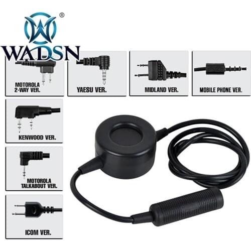 WADSN TCI Tactical PTT Military Standard Version For COMTAC/MSA/TCA/TRI Softair Earphone Adaptor Airsoft Headset Accessories