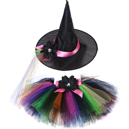 Halloween Witch Tutu Skirt for Girls Kids Birthday Tutus Toddler Baby Girl Tulle Skirts Outfit Children Sorceress Fancy Costumes