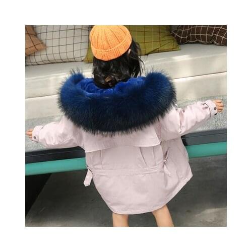 Winter Fleece Thicken Warm Kids Girls Jackets Faux Fur Hooded Baby Kids Coats Loose Casual Children Outwear Clothing 4-13T