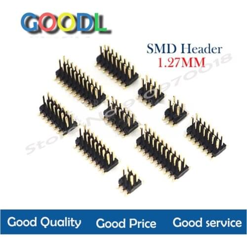 10PCS SMD SMT 2*2/3/4/5/6/7/8/9/10/12/16/20/40/ 50PIN double row male PIN HEADER 1.27MM PITCH Strip Connector 2x/6/8/10/20