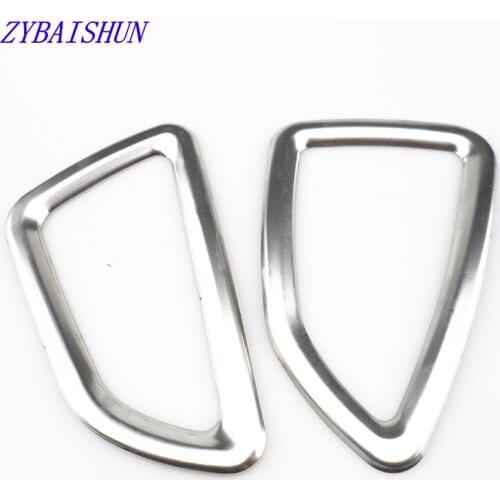 2 pcs / set Car Air Conditioner Ventilation Door Interior Decoration for Hyundai Tucson 2015 2016 Stainless Steel Accessory