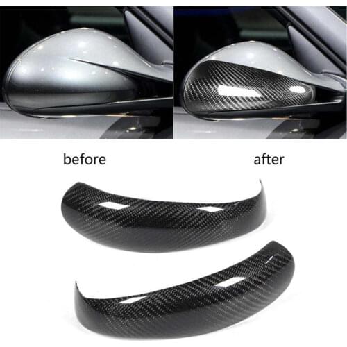 2pcs Rearview Mirror Cover Add-On Carbon Fiber Cap Fit for Porsche Boxster/Cayman 997 911 987 Wing Mirror Housing