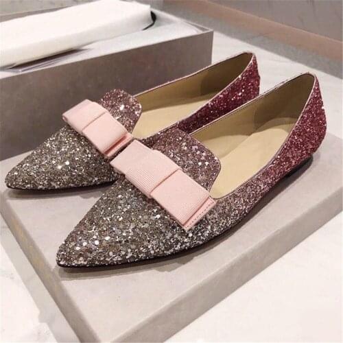 2021 New Spring Womens Flats Luxury Brand Deasigner Shoes Hot Sell Ladies Wedding Shoes Genuine Leather Sole Shoes Pointed Toe