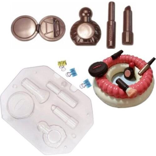 DIY 3D Cosmetic Case Chocolate Mold Reusable Makeup Tools Candy Molds Sugar Paste Mould Cake Decorating Tool