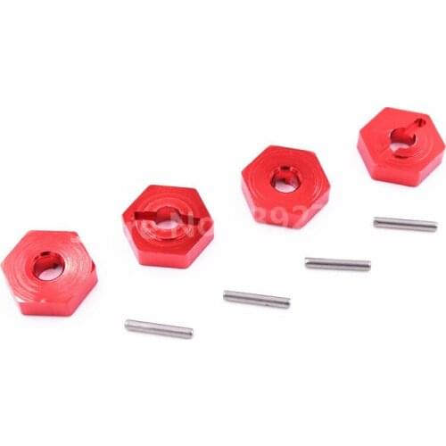 4 Pieces RC Cars Upgrade Aluminum Alloy Wheel Hub Adapter 7154 12mm Hex Diamete For RC Hobby Car 1/16 Scale Traxxas Slash