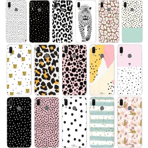 44AA Leopard print dot Soft TPU Case Cover For Huawei Honor 8 8S 8X 8 Lite 9 9 Lite
