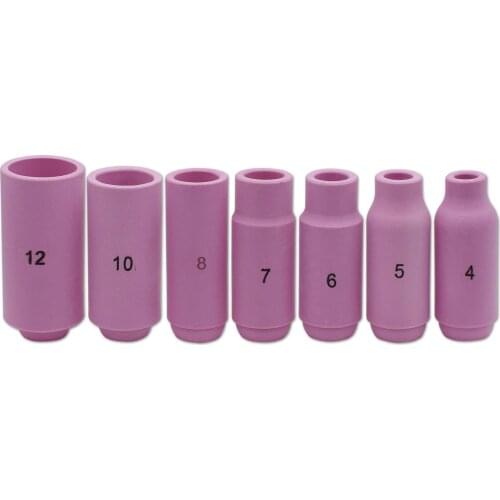 5pcs Alumina Nozzles Ceramic Shield Cup 10N44 #12 10N45 #10 10N46 #8 10N47 #7 10N48 #6 10N49 #5 10N50 #4 Kit For WP 17 18 26