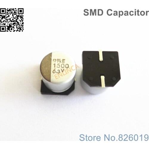 5pcs/lot 6.3V 1500uf SMD Aluminum Electrolytic Capacitors size 10*10 1500uf 6.3V