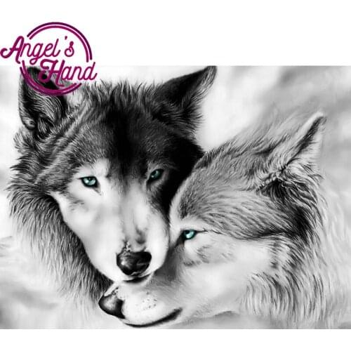 5d diy diamond embroidery wolf couple diamond painting Cross Stitch full square&round Rhinestone mosaic home decoration gift