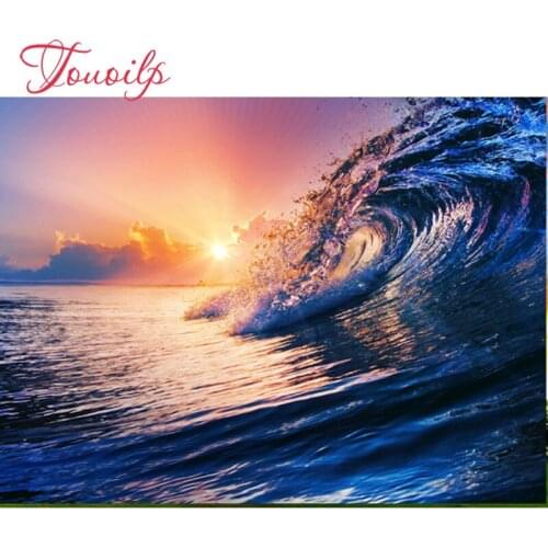 TOUOILP Full Square/Round Drill 5D DIY Diamond Painting "Sunset seascape" Diamond Embroidery Cross Stitch Mosaic Home Decor Gift