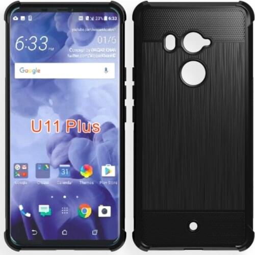 Shock Absorption Cover Soft TPU Anti Scratch Carbon Fiber Design Back Case for HTC U11 PLUS/U 11 PLUS