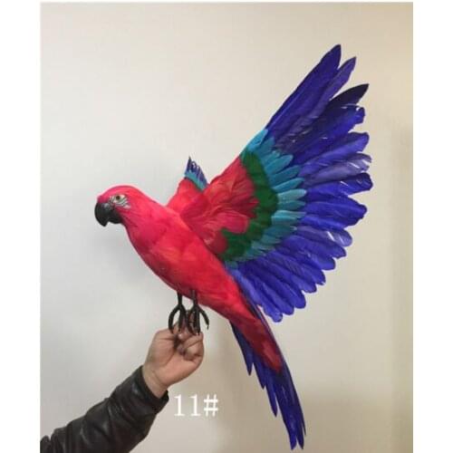 Big new simulation red&blue parrot toy polyethylene & furs wings parrot model gift about 60cm 1279