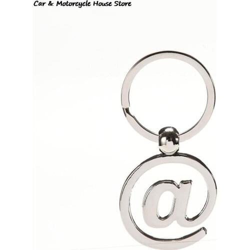 Silver Keychain Keyfob Gift For Boys Car Keyring AT Sign Internet Character Key Chain