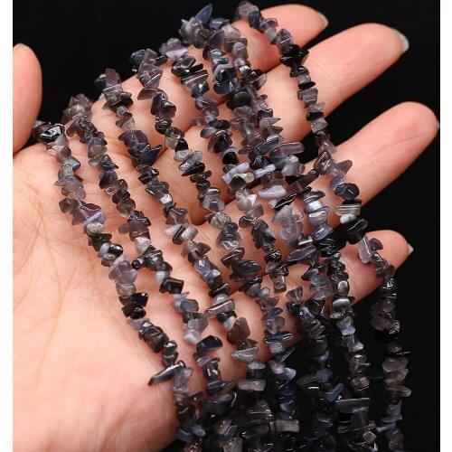 40CM Irregular Freeform Chip Gravel Beads Natural Black Agates Stone Beads For Jewelry Making DIY Necklace Bracelet 3x5-4x6mm