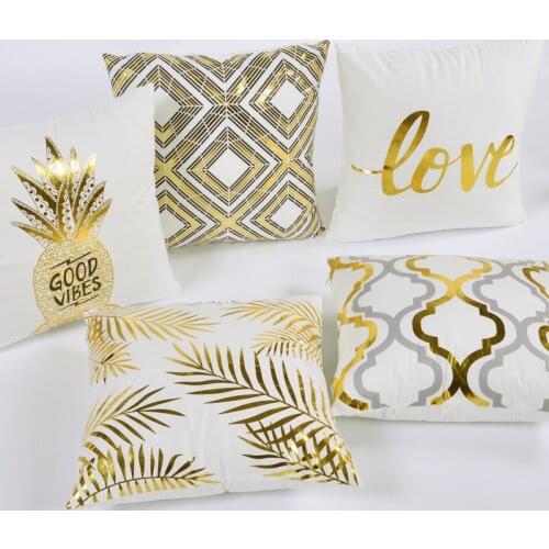 Cushion Cover Golden Soft Cute Throw Pillow Cover Decorative Sofa Pillow Case Home Decor Coffee Car Seat Pillowcase