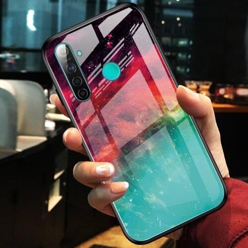 Realme 5 Pro Gradient Tempered Glass Case For OPPO Realme 5 Pro Hard Glass Cover Protective Fundas for OPPO Realme 5 Coque